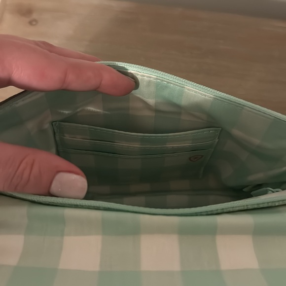 Vera Bradley Turtle Coral Gingham Interior Large Wristlet - Picture 3 of 7